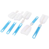 uxcell Sponge Head Detachable Bottle Tea Cup Glass Cleaning Brush Cleaner 5pcs Blue