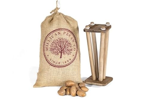 3 lb Pecan Burlap Bag & Old Fashioned Pecan Nut Cracker | Millican Pecan since 1888 | San Saba, Texas
