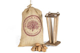 3 lb Pecan Burlap Bag & Old Fashioned Pecan Nut Cracker | Millican Pecan since 1888 | San Saba, Texas