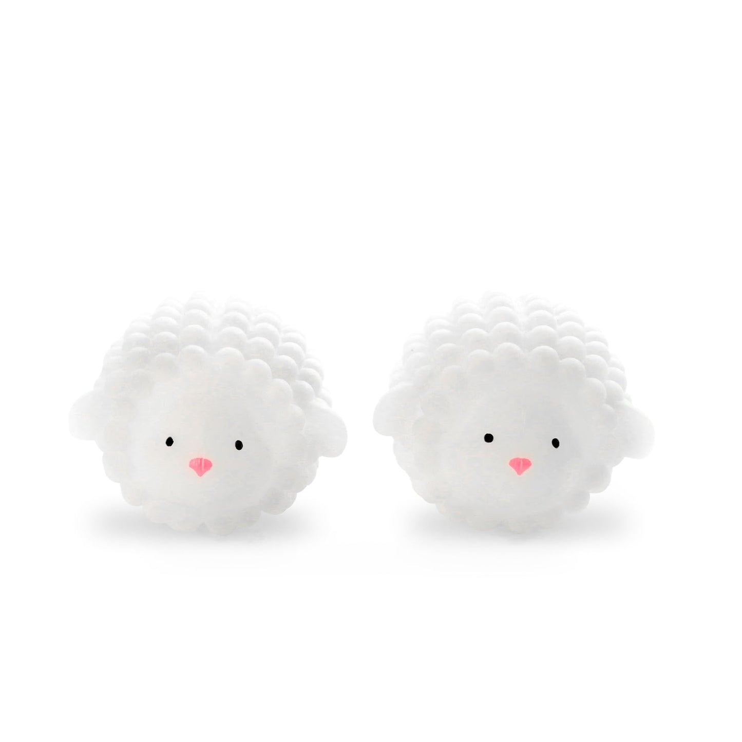 Kikkerland Set of Two Reusable Dryer Buddies for Laundry - Fabric Softener Dryer Balls - Control Static, Remove Wrinkles, Dry Clothes Faster, Lambs