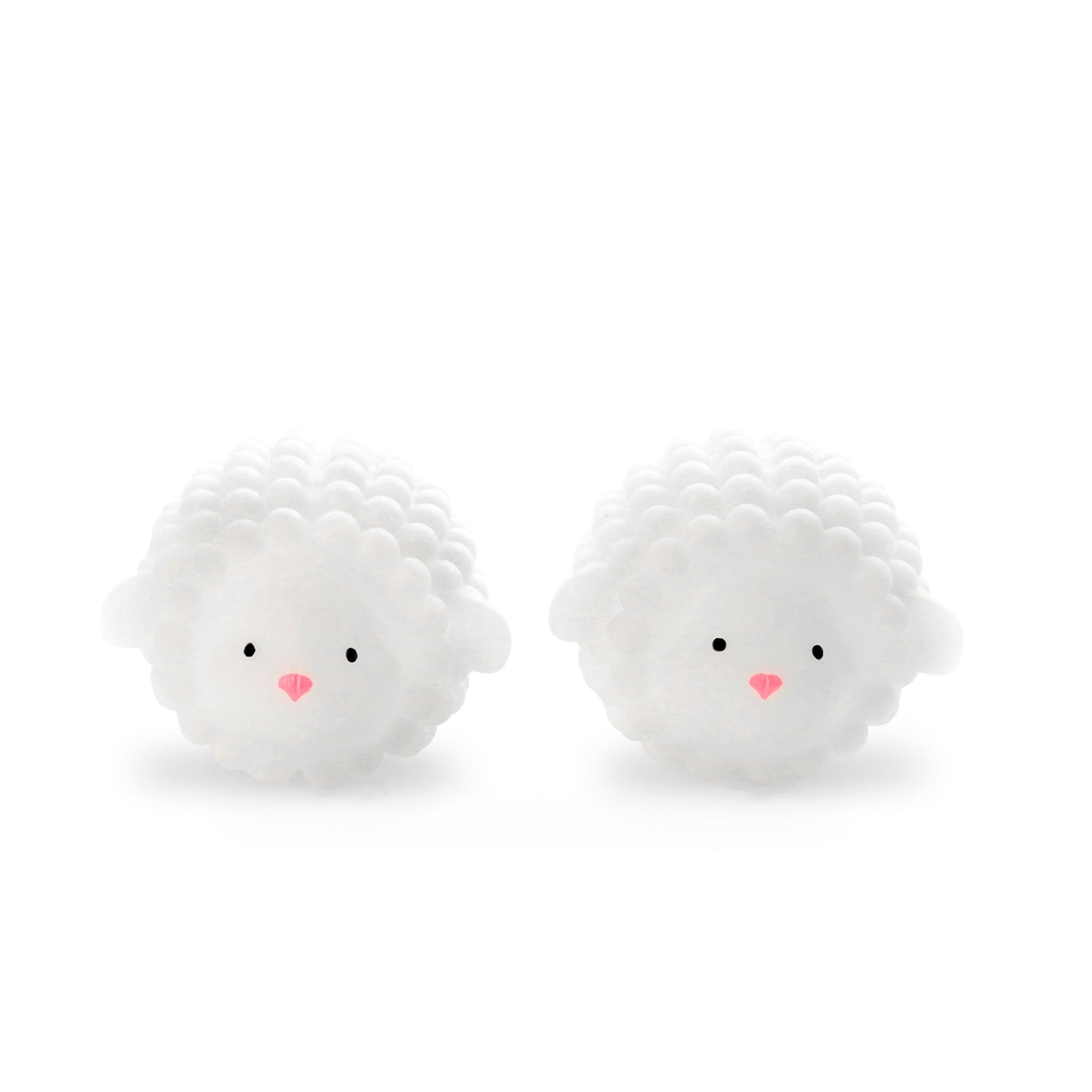 Kikkerland Set of Two Reusable Dryer Buddies for Laundry - Fabric Softener Dryer Balls - Control Static, Remove Wrinkles, Dry Clothes Faster, Lambs