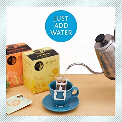 Blue Tokai Coffee Roasters Easy Pour Over Coffee Drip Bags | Attikan Estate | Nutty & Chocolatey | Medium-Dark Roast | Pack of 10 | 100% Arabica