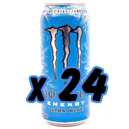 Monster Energy Drink, Ultra Blue, 16-Ounce Cans (Pack of 24)