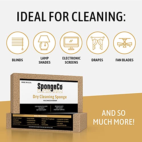 SpongeCo - Dry Cleaning Soot Eraser 72 Pack - Pet Hair, Smoke, Dust and Dirt Remover, Chem (72-3x6x3/4)
