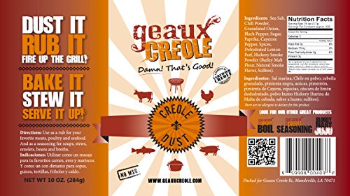 Geaux Creole's Creole Dust Rub, 10 Ounce Canister