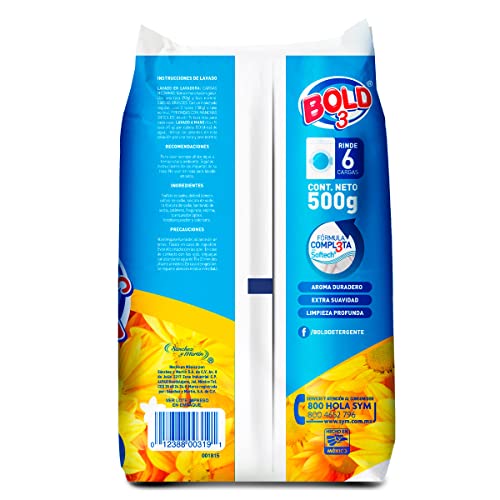 Bold 3 Aromas de Primavera Powder Laundry Detergent, 500g, 3 Pack