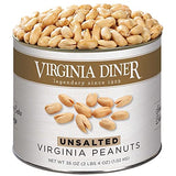 Virginia Diner Unsalted Virginia Peanuts - XL Gourmet Natural Peanuts Non-GMO, Preservative Free Gifts from Virginia Diner Since 1929-36 Oz Can