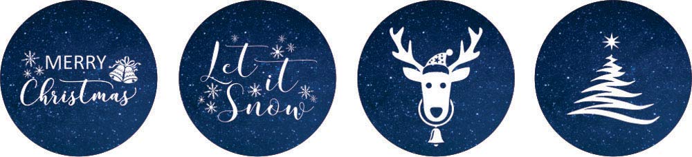 Darling Souvenir 190 Pcs Blue Merry & Bright Festival Season Chocolate Decorations, Winter Celebration Supplies Stickers - Mini Candy Wrappers