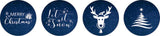 Darling Souvenir 190 Pcs Blue Merry & Bright Festival Season Chocolate Decorations, Winter Celebration Supplies Stickers - Mini Candy Wrappers