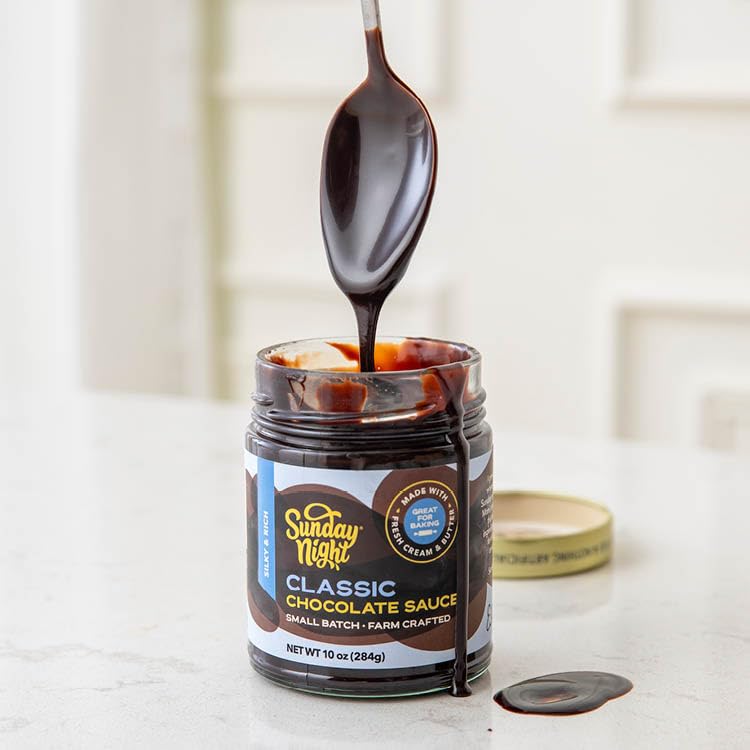 Sunday Night Classic Chocolate Sauce - Luxury Chocolate Gift, Dairy Free, Gluten-Free, Pure Clean Ingredients, No Preservatives - 10oz