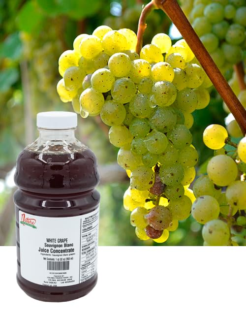 Nature Blessed100% Pure Sauvignon Blanc White Grape Fruit Juice Concentrate - 4 Quarts (4/32 fl z bottles), Excellent for Home Vintners, Brewers