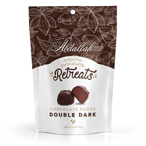 Abdallah Chocolates-Double Dark Chocolate Fudge Retreats, 8 oz (2 pack, 4 oz ea.)