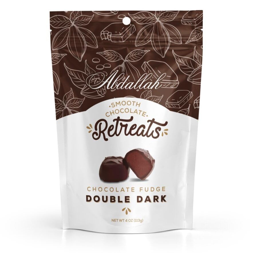Abdallah Chocolates-Double Dark Chocolate Fudge Retreats, 8 oz (2 pack, 4 oz ea.)