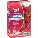 Great Value Energy Drink Mix Variety Bundle, 0.88-1.13 oz box with 10 Drink Packets (Pack of 4) includes 1-Box Blueberry Acai + 1-Box Wild Strawberry