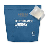 HEX Performance Laundry Detergent Packs, Fresh Scent, 75 Count - Activewear Detergent Pods for Odor & Sweat Removal, Concentrated Sport Wash, HE