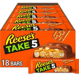 REESE'S TAKE 5 Pretzel, Peanut and Chocolate Candy Bars, 1.5 oz (18 Count)