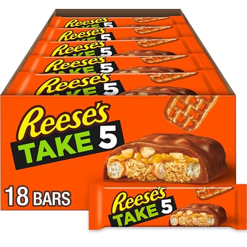REESE'S TAKE 5 Pretzel, Peanut and Chocolate Candy Bars, 1.5 oz (18 Count)