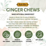 Bali's Best Ginger Chews, Soothing Turmeric Flavor, 1 Pound Jar, Individually Wrapped Soft Candy, Made with 100% Real Ginger, Digestive Health