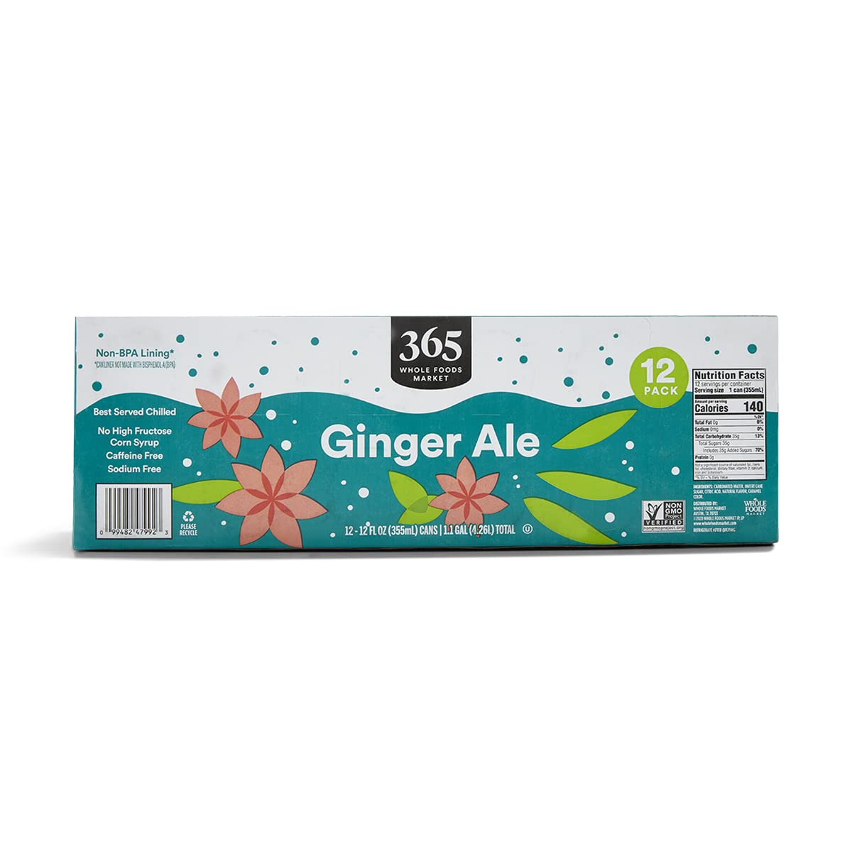 365 by Whole Foods Market, Ginger Ale Cans, 12 Fl Oz (Pack of 12)