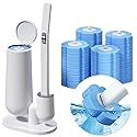 Disposable Toilet Brush with 24PCS Cleaner Refills, Bathroom Bowl Wand Holder Set for Sink Bathtub Wash Basin Mop Pool (Toilet Cleaning Kit)