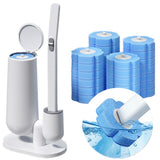 Disposable Toilet Brush with 24PCS Cleaner Refills, Bathroom Bowl Wand Holder Set for Sink Bathtub Wash Basin Mop Pool (Toilet Cleaning Kit)