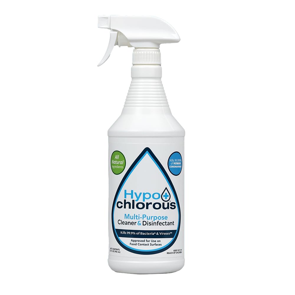 Hypo+Chlorous Hypochlorous Acid Spray For Home 32oz - Cleaner & Disinfectant - Safe for Kids & Pets - Multi-Purpose Hypochlorous Acid Cleaner