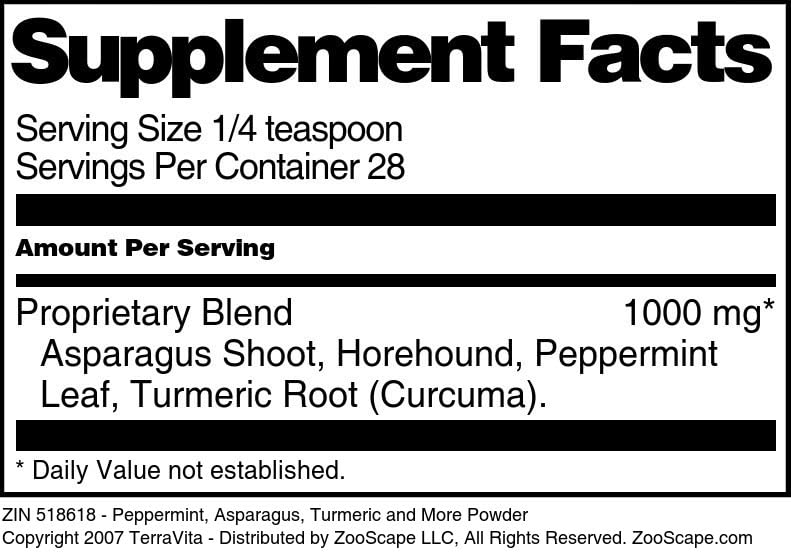 Peppermint, Asparagus, Turmeric and More Powder (1 oz, ZIN: 518618) - 3 Pack