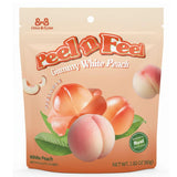 Peel n Feel Gummy White Peach Jelly, Peelable Gummies with Real White Peach Juice, 3 packs 8.47oz