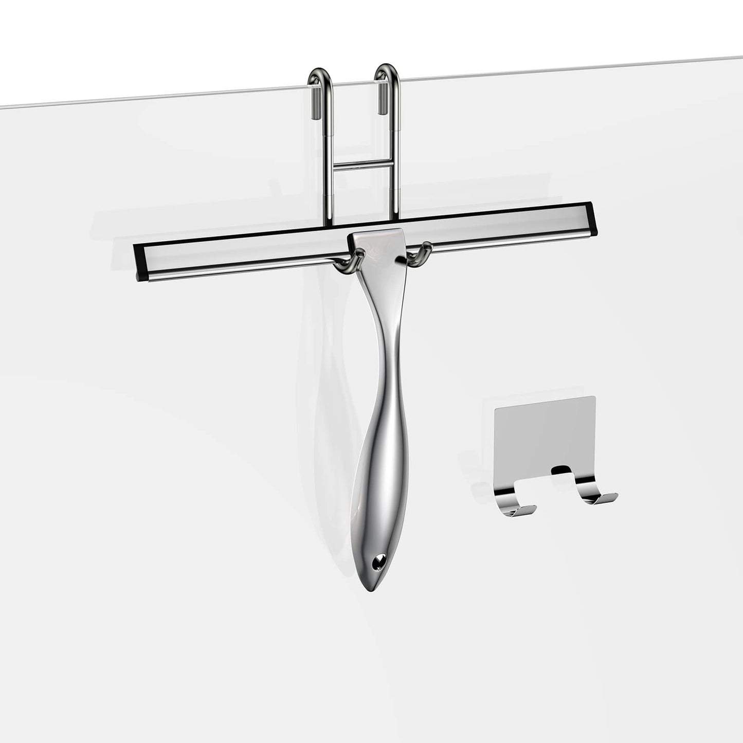 Shower Squeegee and Window Squeegee, Stainless Steel, 100% Streak-Free, Cleaner for Bathroom Showers Glass Doors, Home Mirrors, Car Windows Wiper
