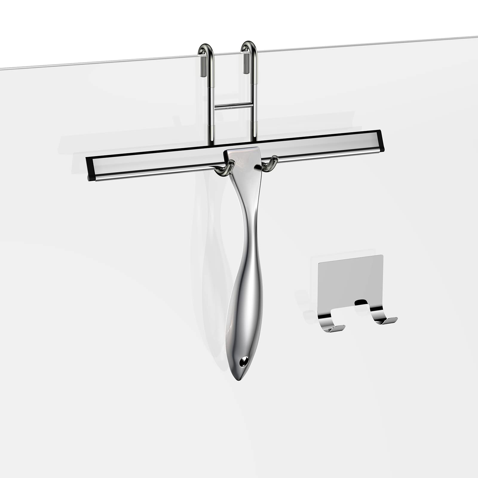 Shower Squeegee and Window Squeegee, Stainless Steel, 100% Streak-Free, Cleaner for Bathroom Showers Glass Doors, Home Mirrors, Car Windows Wiper