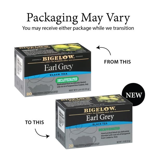 Bigelow Tea Earl Grey Black Tea Decaffeinated - 20 Tea Bags