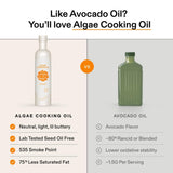 Algae Cooking Club Chef-Grade 100% Algae Cooking Oil - Avocado Oil Alternative - 535°F High Smoke Point - Omega-9 Rich, Neutral Buttery Flavor - Seed