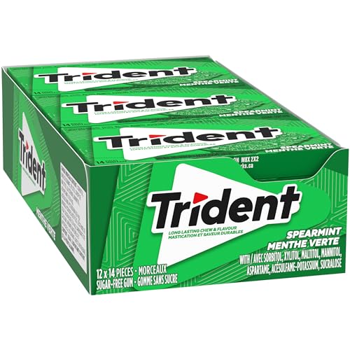 Trident Trident Sugarfree Gum, Spearmint, 12 Count