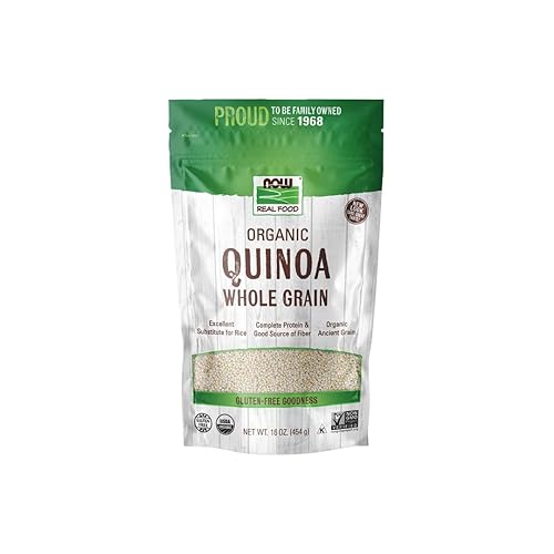 NOW Foods, Organic Quinoa Whole Grain, Gluten-Free, Ancient Grain, Source of Protein and Fiber, 16-Ounce (Packaging May Vary)