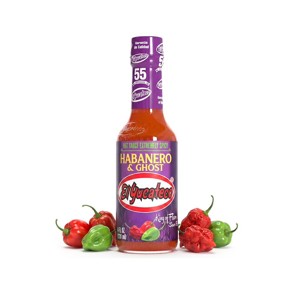 El Yucateco Habanero & Ghost Hot Sauce, Extremely Spicy, Authentic Mexican Chili Sauce, 4 fl oz (Pack of 1)