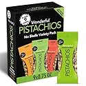 Wonderful Pistachios No Shells, 3 Flavors Mixed Variety Pack of 9 (0.75 Ounce), Roasted & Salted Nuts (4), Chili (3), Honey (2), Protein Snacks