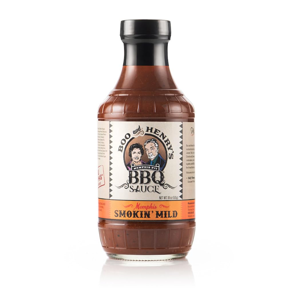 Boo and Henry's BBQ Smokin' Mild Barbecue Sauce, True Memphis 60s and 70s Style Barbecue Sauce with Molasses and Hickory, Mild Heat, No Preservatives