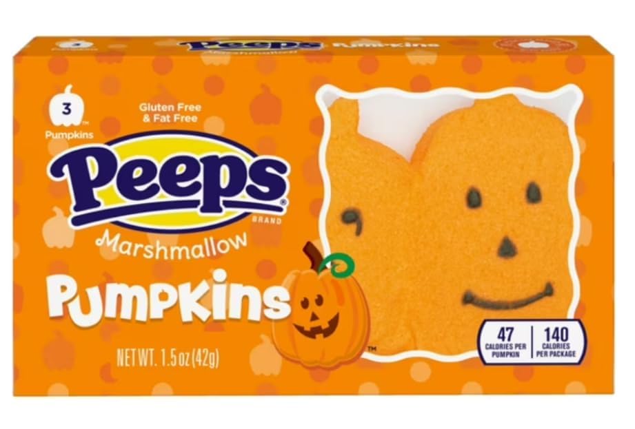 Peeps Halloween Peep Variety Pack of Marshmallows, Delicious Classic Treats with One Packet Each, Skulls, Pumpkins, Monsters and Ghosts (Pack of 4)