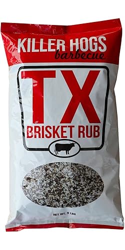 Killer Hogs BBQ TX Brisket Dry Rub, Championship Texas Barbecue Seasoning Blend for Smoking and Grilling, Use on Beef, Ribs, Steaks, or Turkey, 5 lb