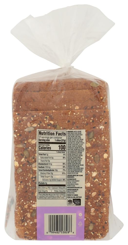 365 by Whole Foods Market Organic 21 Grains & Seeds Bread, 22 OZ
