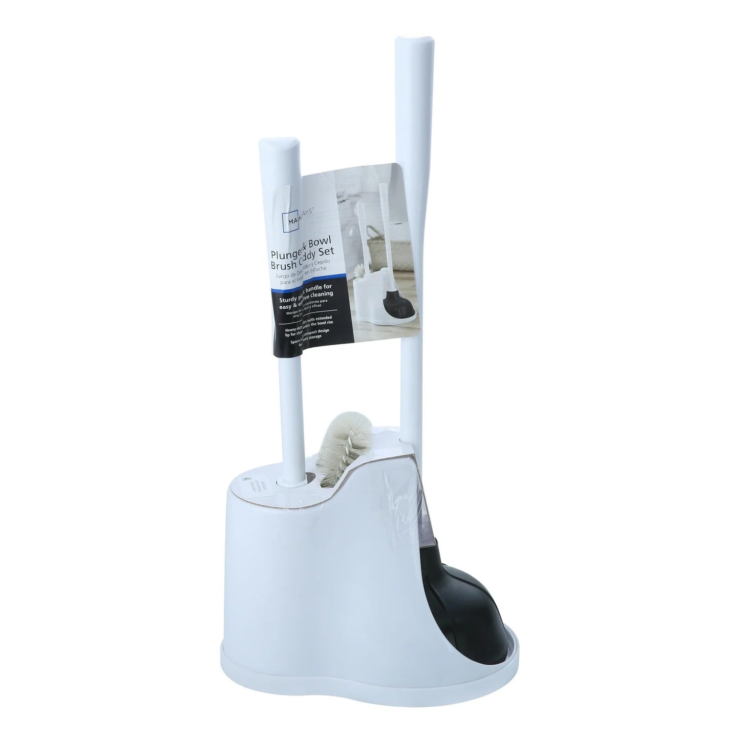 Toilet Plunger and Brush Set with Holder, 2-in-1 Heavy Duty Toilet Plunger & Durable Bowl Brush Combo, Bathroom Cleaning Kit with Modern Caddy Stand