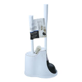 Toilet Plunger and Brush Set with Holder, 2-in-1 Heavy Duty Toilet Plunger & Durable Bowl Brush Combo, Bathroom Cleaning Kit with Modern Caddy Stand