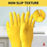 SteadMax 3/6 Pairs Cleaning Gloves, Disposable Natural Rubber Dish Gloves, Reusable Waterproof Latex Non-Slip Dishwashing Gloves for Kitchen