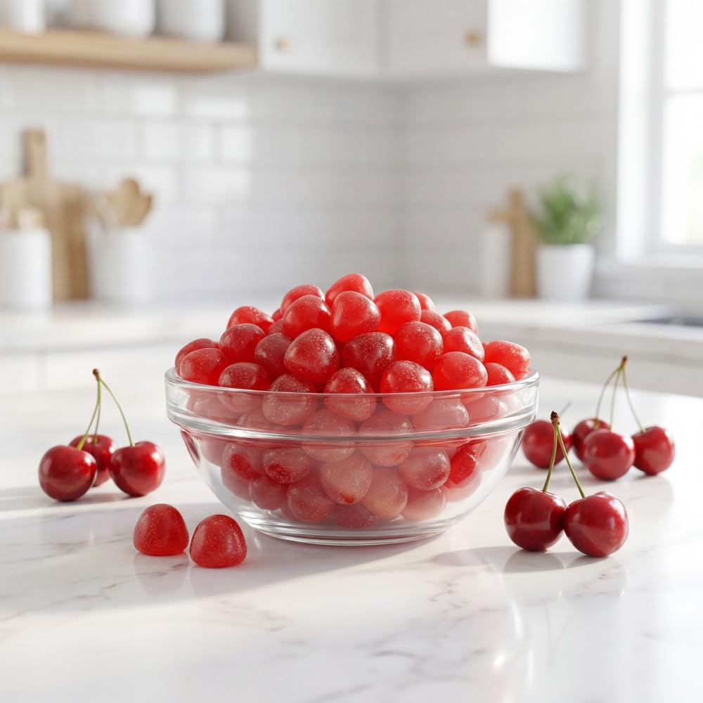 Cherry Sours Candy - 1 lb Bulk Bag of Fresh Gourmet Tart Chewy Sweet and Sour Red Treats