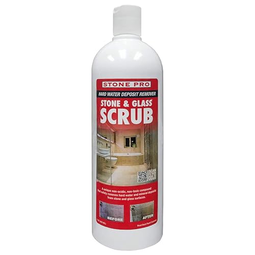 StonePro - Stone & Glass Scrub (1 Quart - 32 Fl Oz) (For Cleaning Granite Countertops, Travertine Showers, Glass Shower Doors & Glass Shower