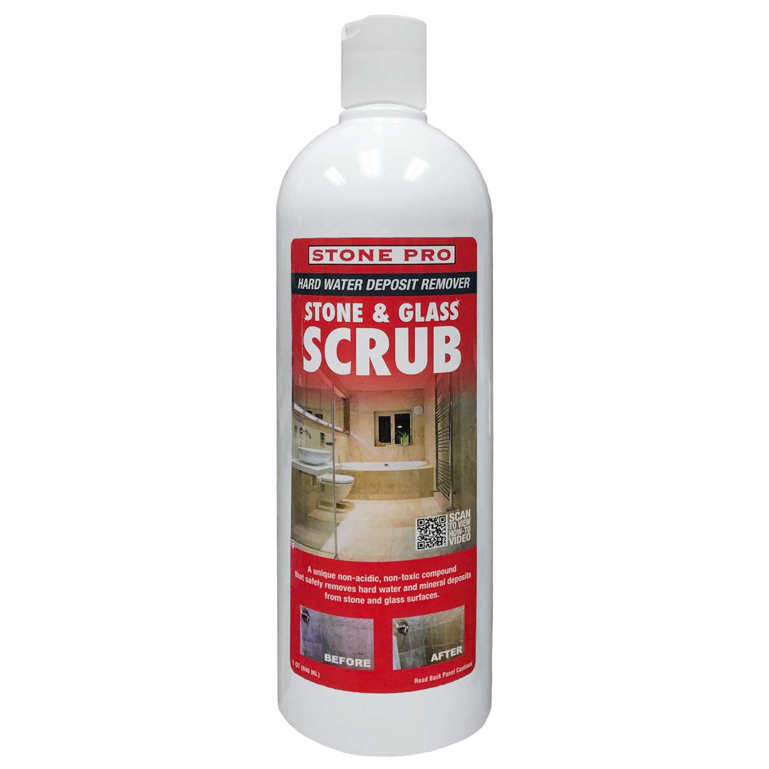 StonePro - Stone & Glass Scrub (1 Quart - 32 Fl Oz) (For Cleaning Granite Countertops, Travertine Showers, Glass Shower Doors & Glass Shower