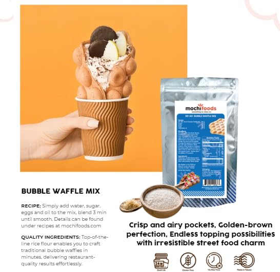 Original Bubble Waffle & Taiyaki Mix -4.5lbs - Vanilla Flavored - Authentic Bubble Waffle & Taiyaki Mix | Light and Fluffy | Easy DIY for Perfect Waffles Every Time | Customize Sweetness to Your Taste