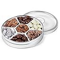 Pecan Gift Tin - 2 lbs | Seventh Heaven | Top 7 Flavored & Chocolate Pecans | Millican Pecan since 1888 | Milk & White Chocolate - Amaretto - Toffee