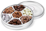 Pecan Gift Tin - 2 lbs | Seventh Heaven | Top 7 Flavored & Chocolate Pecans | Millican Pecan since 1888 | Milk & White Chocolate - Amaretto - Toffee