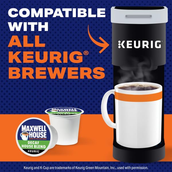 Maxwell House Decaf House Blend Medium Roast K-Cup Coffee Pods, 10 CT (Pack of 6)